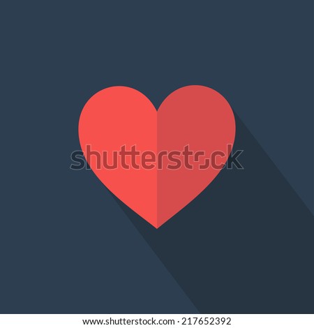 Heart icon. Flat design. Vector illustration