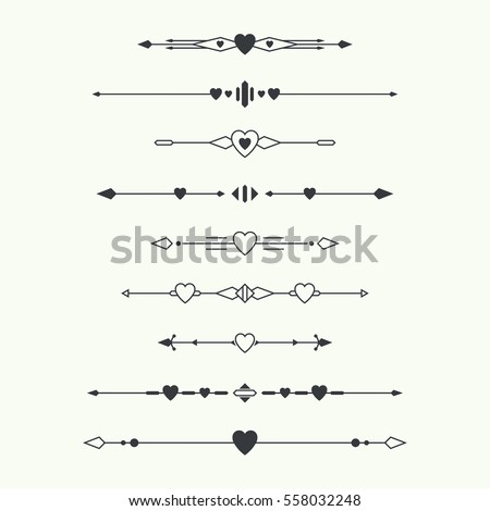 dividers vector set isolated geometric horizontal stock vector horizontal design