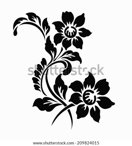 Flower Motif Design Stock Vector 209824015 Shutterstock