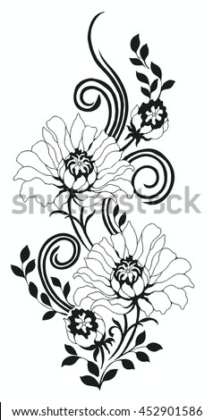 Beauty Flower Motif Design Stock Vector 464464274 - Shutterstock