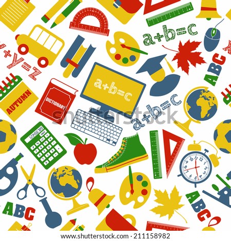 Fun Playful School Icons Vector Format Stock Vector 91881854 - Shutterstock