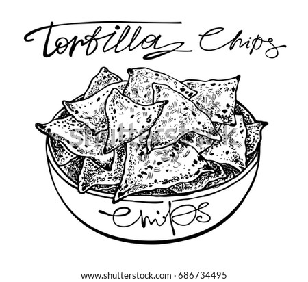 Download Tortilla Chips Plate Graphic Hand Drawn Stock Vector ...