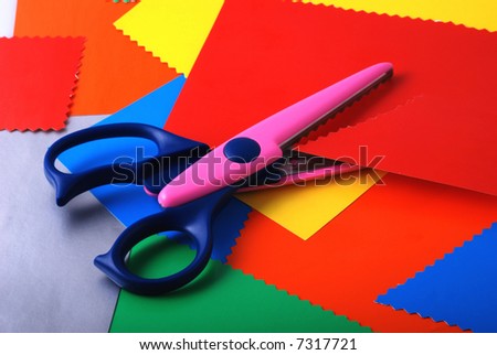 Many Colour Paper Cutting Out Scissors Many Colour Paper Cutting Out Scissors