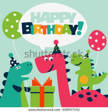 Download Adorable Seamless Pattern Funny Dinosaurs Cartoon Stock ...