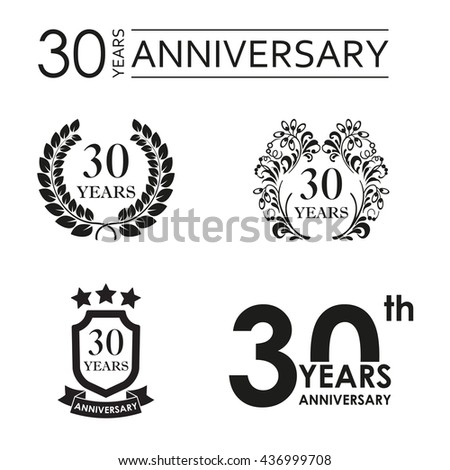  30  Years  Anniversary  Set Anniversary  Icon Stock Vector 