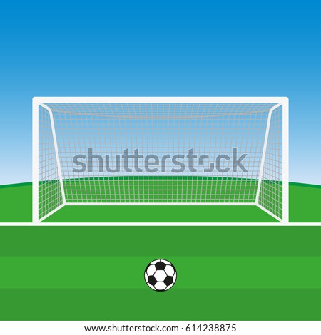 Soccer Goal Football Ball Vector Illustration Stock Vector 614238875 ...