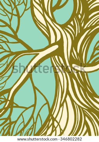 Stylized Abstract Brown Tree Roots Vector Branch Concept Stylized Abstract Brown Tree Roots Vector Branch Concept