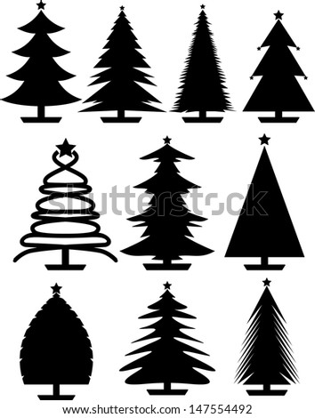 Silhouette Christmas Tree Stock Photos, Images, & Pictures | Shutterstock