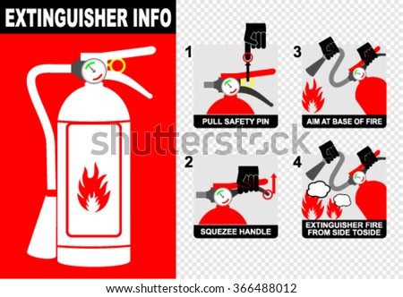Fire Extinguisher Illustration Info Stock Vector 355365836 - Shutterstock