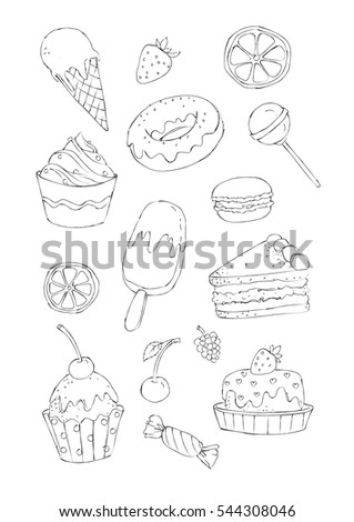 sketchy style image set of sweet cakes and candies for a coloring book colored version - Lollipop Pictures To Color sketchy style image set of sweet cakes and candies for a coloring book colored version - Lollipop Pictures To Color