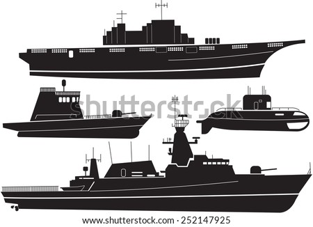 Silhouette Battleship Stock Vector 252147925 - Shutterstock