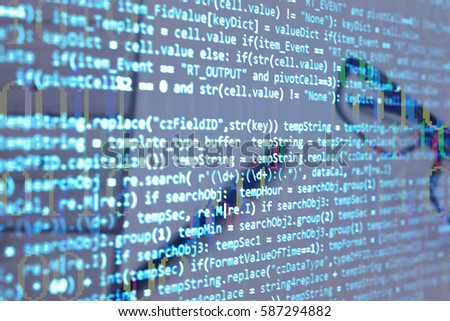 Software Developer Programming Code Abstract Computer Stock Photo ...