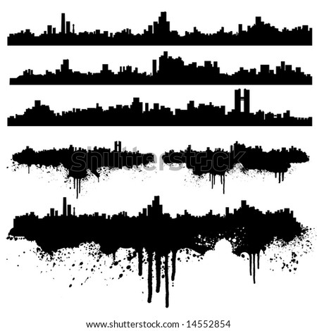 Set Silhouettes Cities Vector Stock Vector 28206178 - Shutterstock