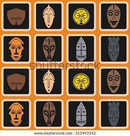 African Cultural Masks Stock Vector 30387559 - Shutterstock