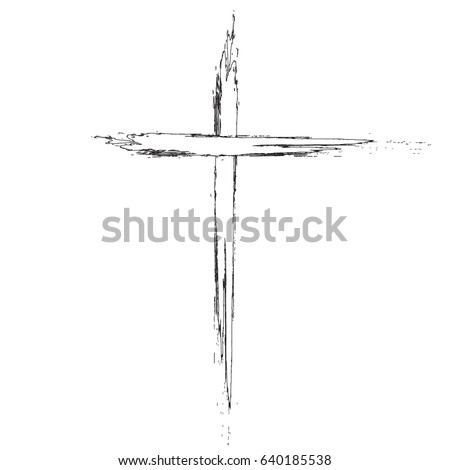 Hand Drawn Black Grunge Cross Icon Stock Vector 640185538 - Shutterstock