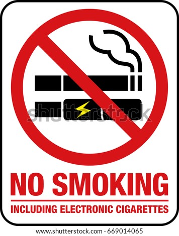 No Smoking Including Electronic Cigarettes Sign Stock Vector 669014065 ...