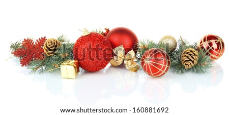 Composition of the Christmas decorations isolated on white