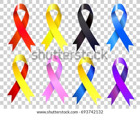 Colorful Awareness Ribbonstapes On Transparent Background ...