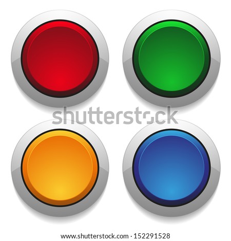 Colorful Round Push Buttons Stock Vector 152291528 - Shutterstock