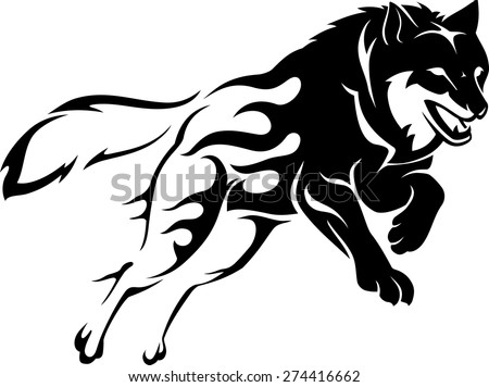 abstract flame leaping wolf stock vector 274416662 abstract flame leaping wolf stock vector 274416662