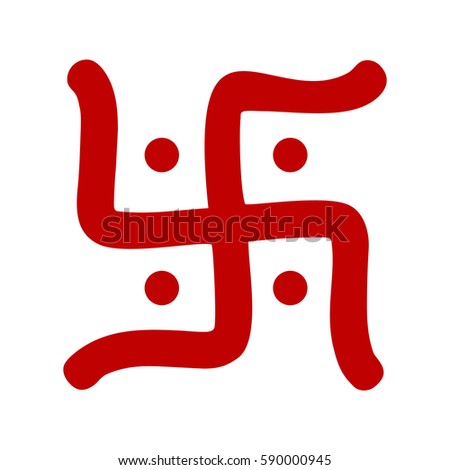 Red Hindu Swastika Religious Symbol Over Stock Illustration 590000945 ...