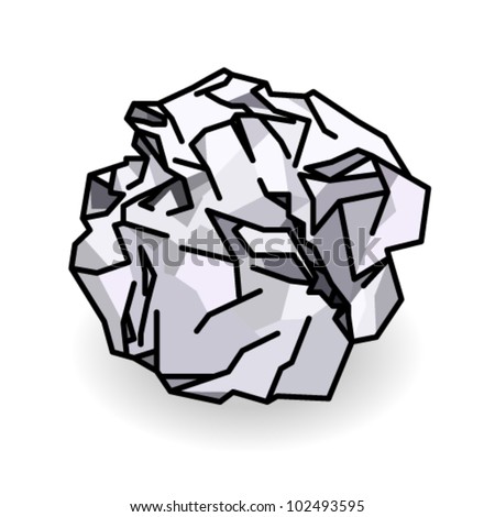 Ball Crumpled Paper Stock Vector 102493595 - Shutterstock