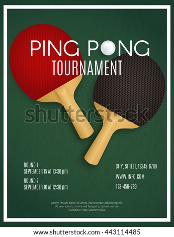 create vector table a Pong 443114485 On Rackets Ping Tournament Vector Two Stock