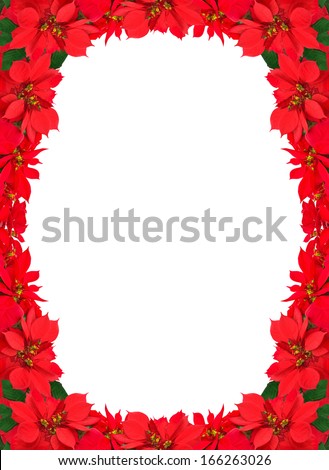 Christmas Border Frame Poinsettia Flowers 2 Stock Photo 31098430 