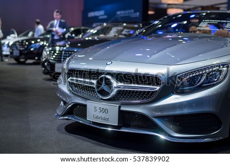 BANGKOK - November 30, 2016 : Mercedes-Benz car on display at Thailand International Motor Expo 2016, exhibition of vehicles for sale on November 30, 2016 in Bangkok, Thailand.
