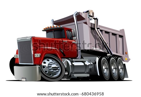Vector Cartoon Dump Truck Available Eps10 Varastovektori 680436958
