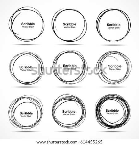 9 vector circle Set Vector Drawn 614455265 Vector 9 Hand Stock Circles