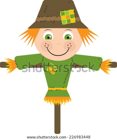 Cute Cartoon Scarecrow Stock Vector (Royalty Free) 226983448 - Shutterstock