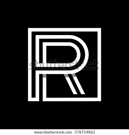 R Capital Letter Enclosed Square Overlapping Stock Vector (Royalty Free ...