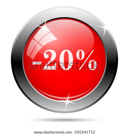 20 percent discount icon. Internet button on white background. - stock ...