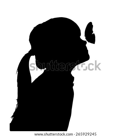 Vector Silhouette Girl Butterfly Stock Vector 265929245 - Shutterstock