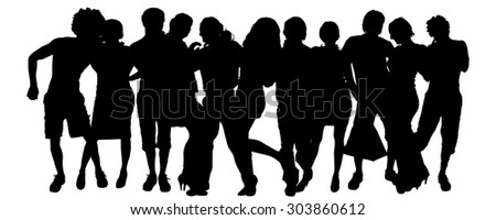 Group Women Black Silhouettes Stock Vector 132865634 - Shutterstock