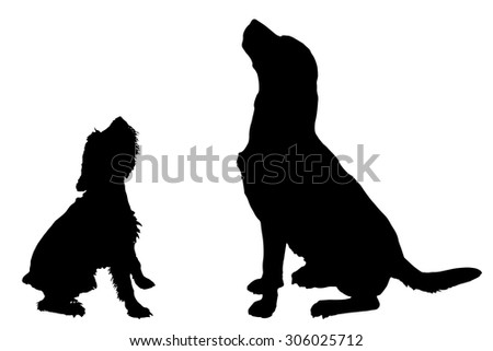 Download Dog Sitting Silhouette Stock Images, Royalty-Free Images ...