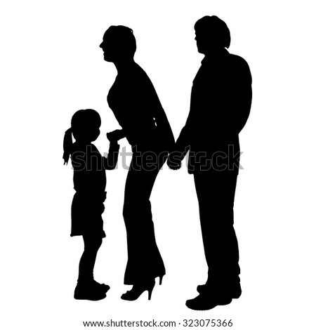 Parents Children Talking Silhouette Vector Stock Vector 10494085 ...