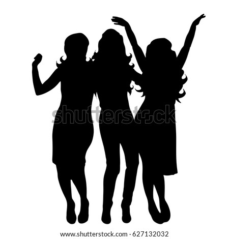 Download Vector Silhouette Friends On White Background Stock Vector ...
