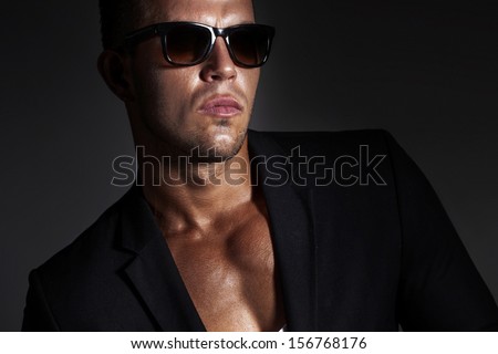 Portrait of handsome man wearing sunglasses.