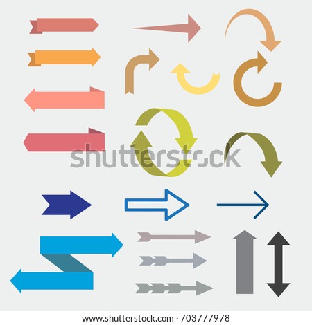 Set Arrow Designs Different Styles Stock Vector 703777978 - Shutterstock