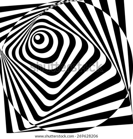 Optical Illusion Black White Stock Vector 129843338 - Shutterstock