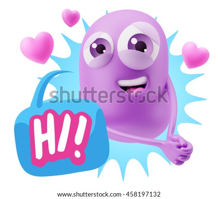 3 D Rendering Emoji Saying Hi Colorful Stock Illustration 458197132 ...