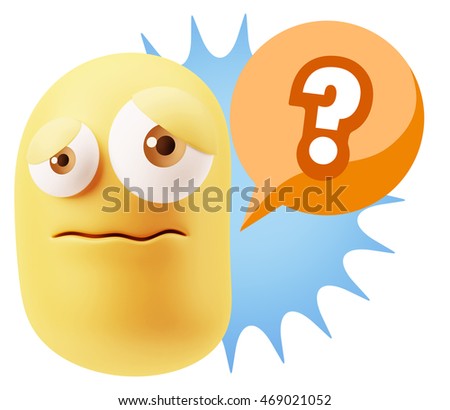 Emoticon Question Marks His Eyes Stock Vector 207563596 
