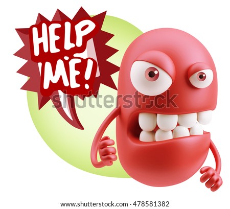 3d Rendering Angry Character Emoji Saying Stock Illustration 478581634 ...