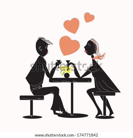 https://thumb9.shutterstock.com/display_pic_with_logo/1416322/174771842/stock-vector-young-man-talking-to-his-girlfriend-at-the-restaurant-concept-of-coupe-in-love-174771842.jpg