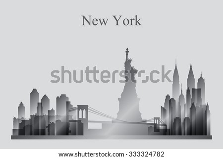 New York Usa Skyline Sketch Nyc Stock Vector 461415475 - Shutterstock