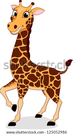 Cute Giraffe Book Style Cartoon Illustration Stock Vector 11775952 ...