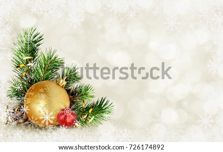 christmas card with corner composition and copy space for text on holiday background - Free Christmas Images To Copy christmas card with corner composition and copy space for text on holiday background - Free Christmas Images To Copy