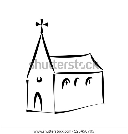 Church Simple Sketch Stock Illustration 125450705 - Shutterstock